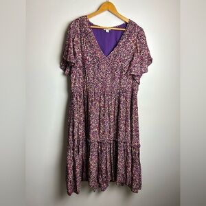 Sundance Purple Floral Midi Dress